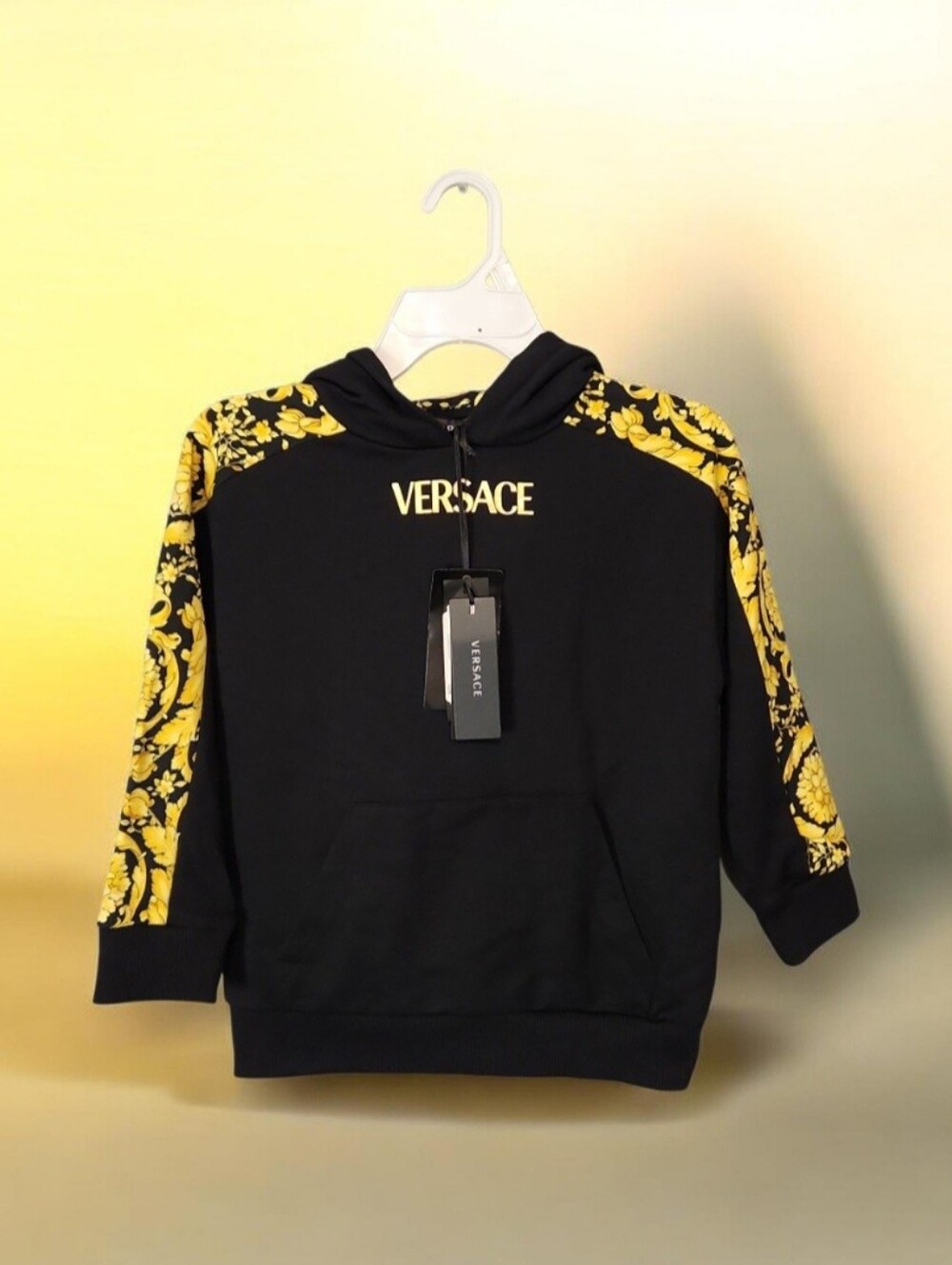 SZ 4 Versace Barocco Kids-print cotton hoodie
